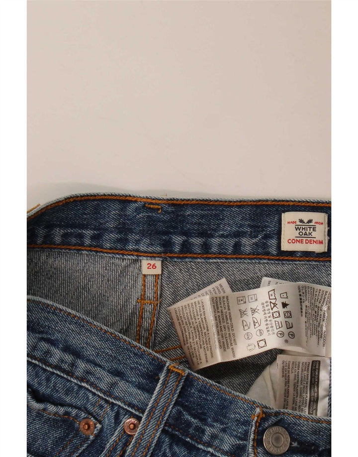 Levi's ženske traper kratke hlače W26 male plave boje pamuka