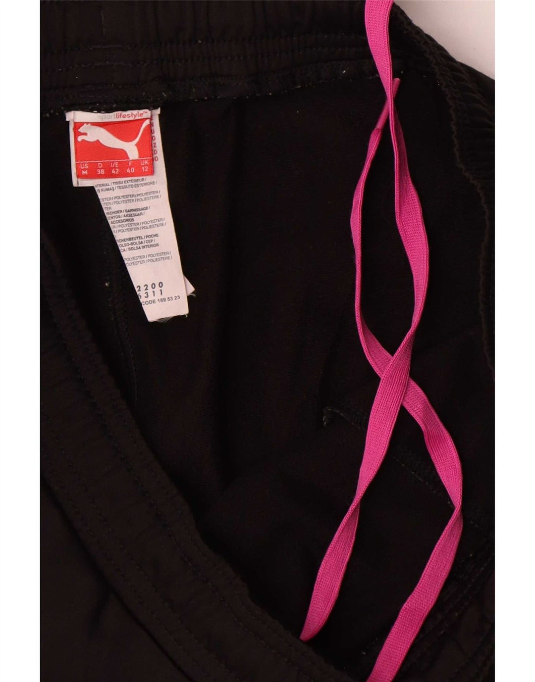Puma Womens Tracksuit Trousers UK 12 Medium Black Polyester