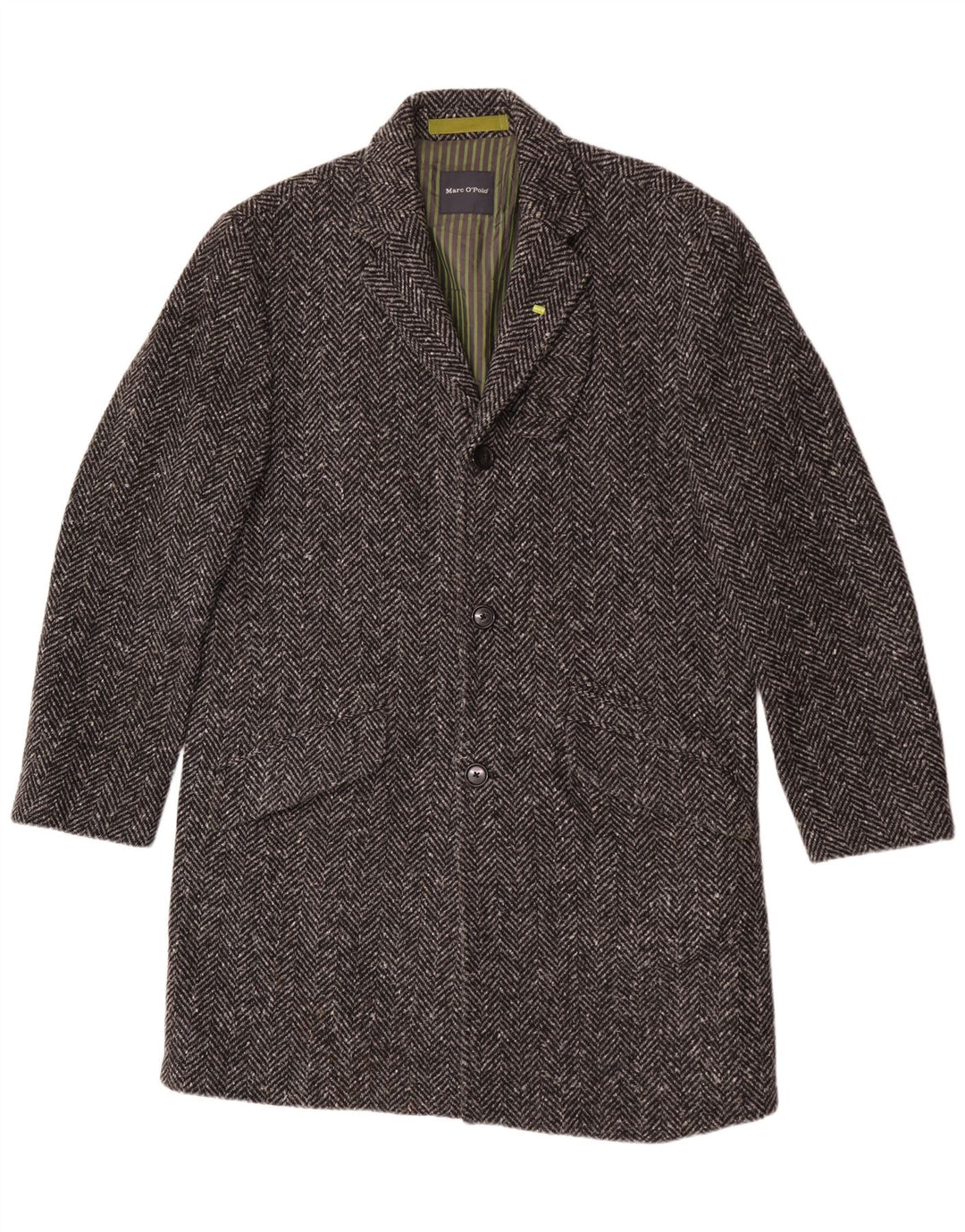 MARC O'POLO Muški kaput IT 50 Large Grey Riblja kost Vuna