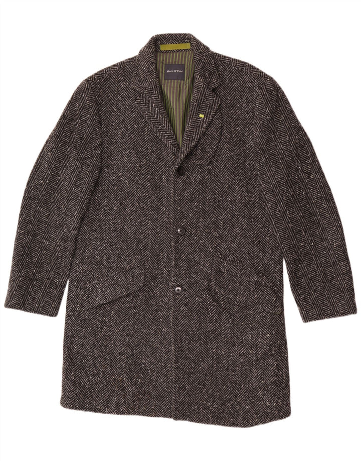 MARC O'POLO Muški kaput IT 50 Large Grey Riblja kost Vuna