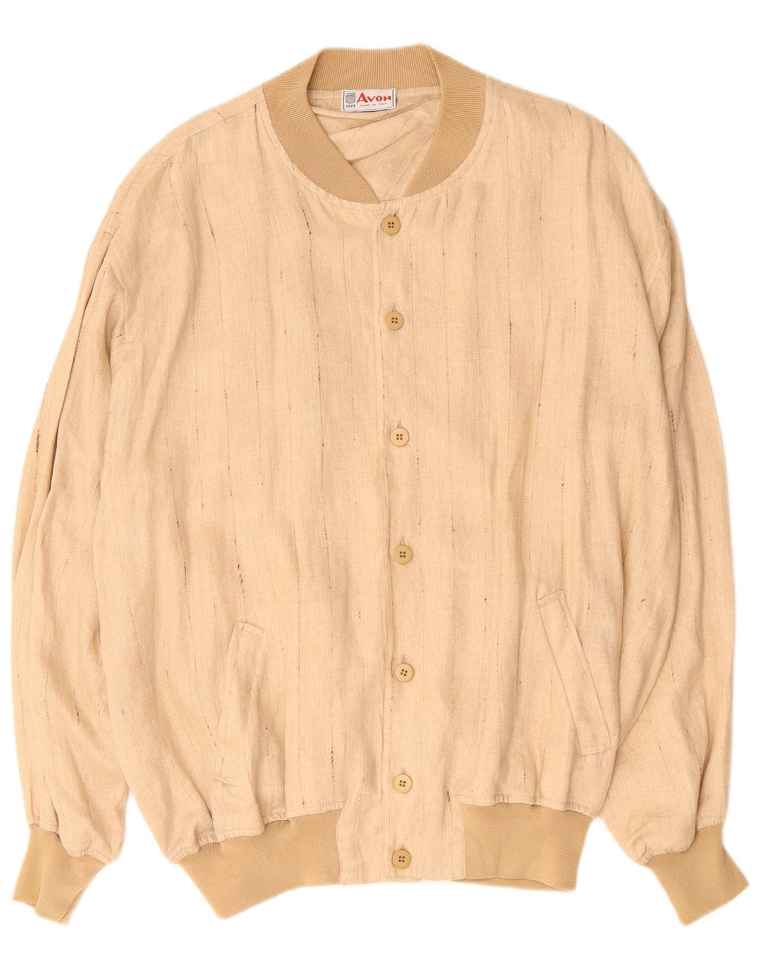 VINTAGE muška bomber jakna UK 42 XL bež prugasto laneno rublje