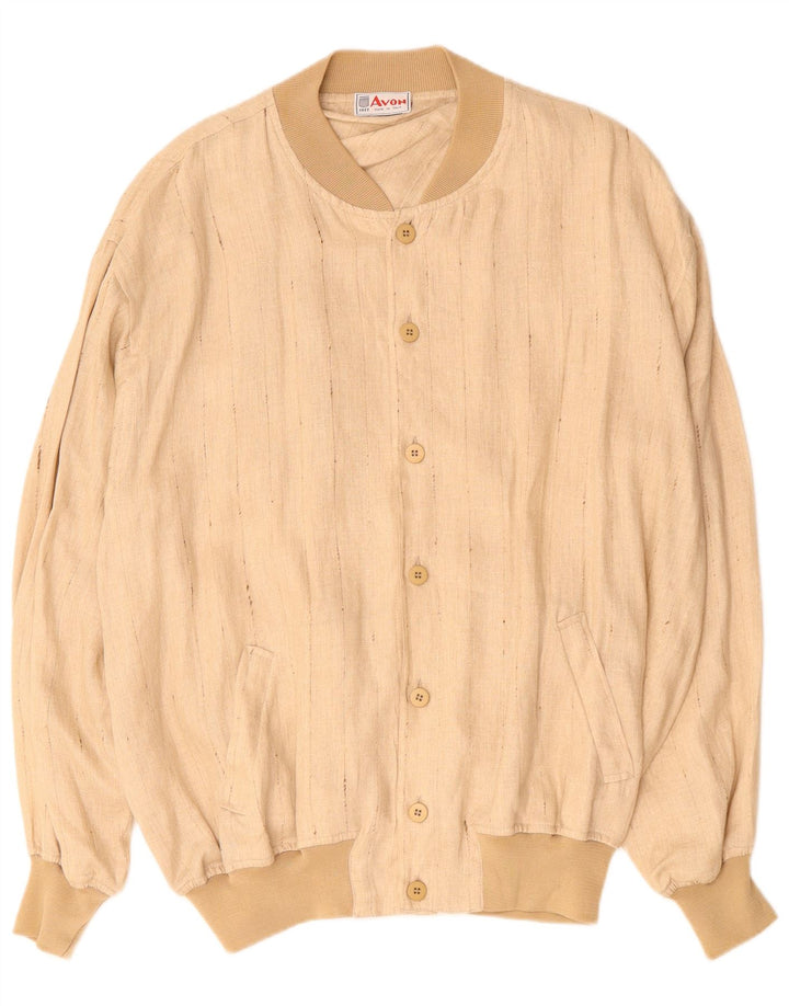 VINTAGE muška bomber jakna UK 42 XL bež prugasto laneno rublje