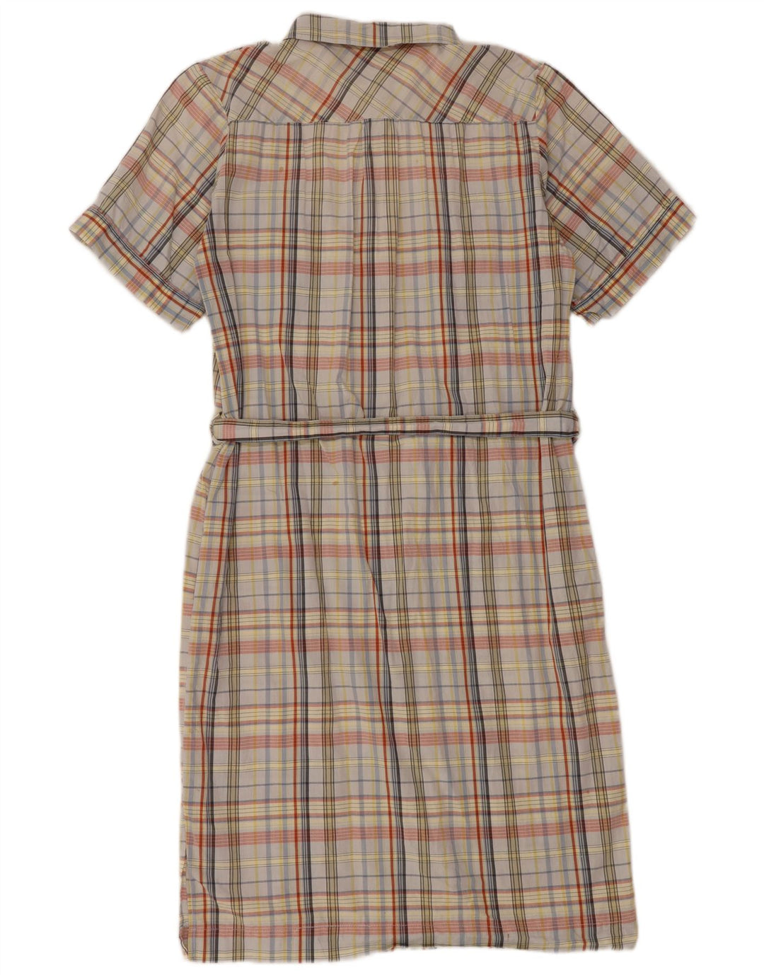 Vintage ženska košulja haljina UK 14 Srednje raznobojni karirani pamuk