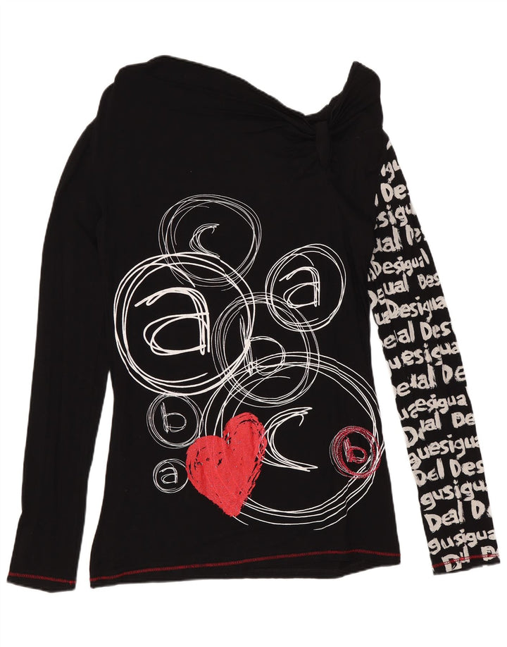 DESIGUAL ženska majica dugih rukava s otvorenim ramenima, UK 12, srednje crna