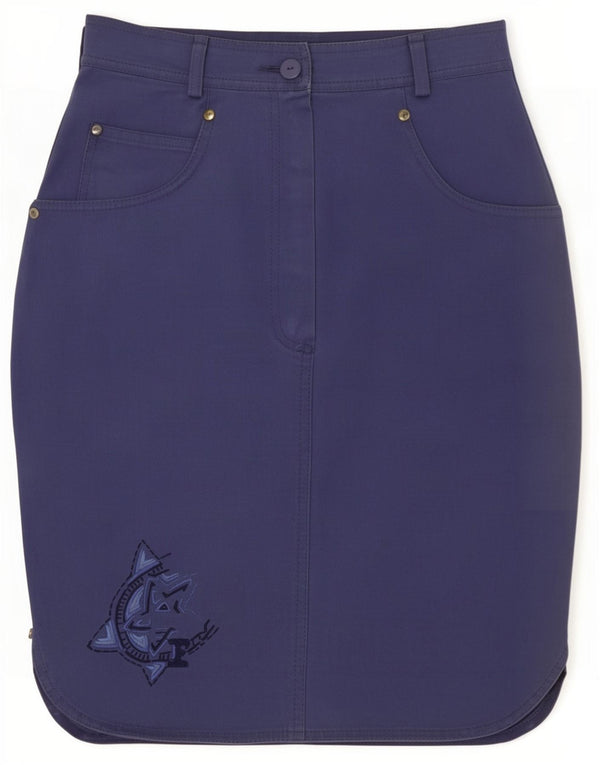 Easy Womens Pencil Skirt IT 44 Medium W28 Navy Blue Cotton