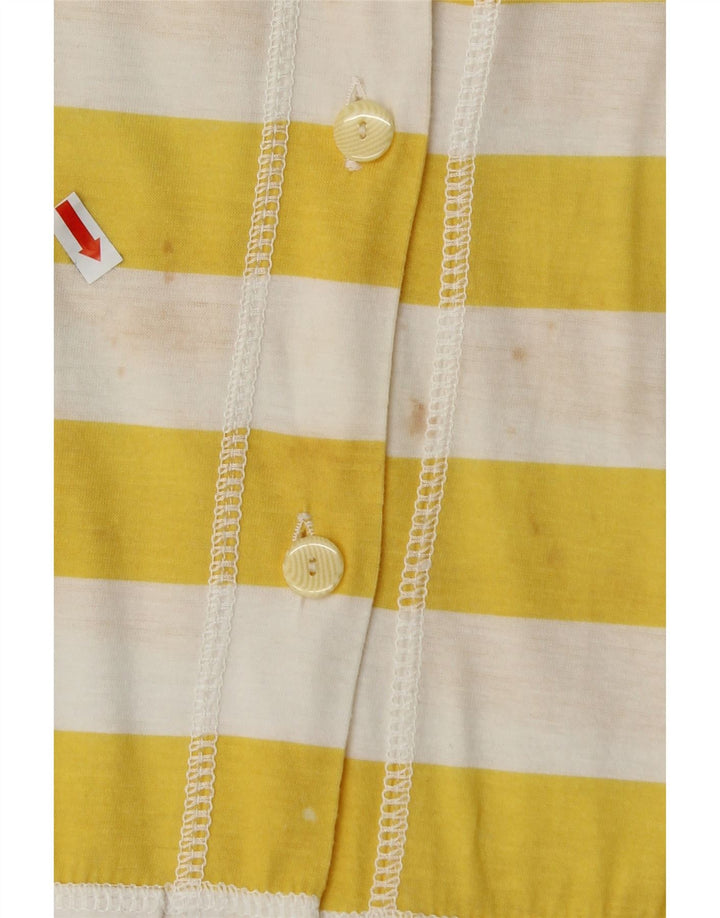VINTAGE Womens Short Sleeve Shirt Blouse IT 42 Medium Yellow Striped Vintage Vintage and Second-Hand Vintage from Messina Hembry 