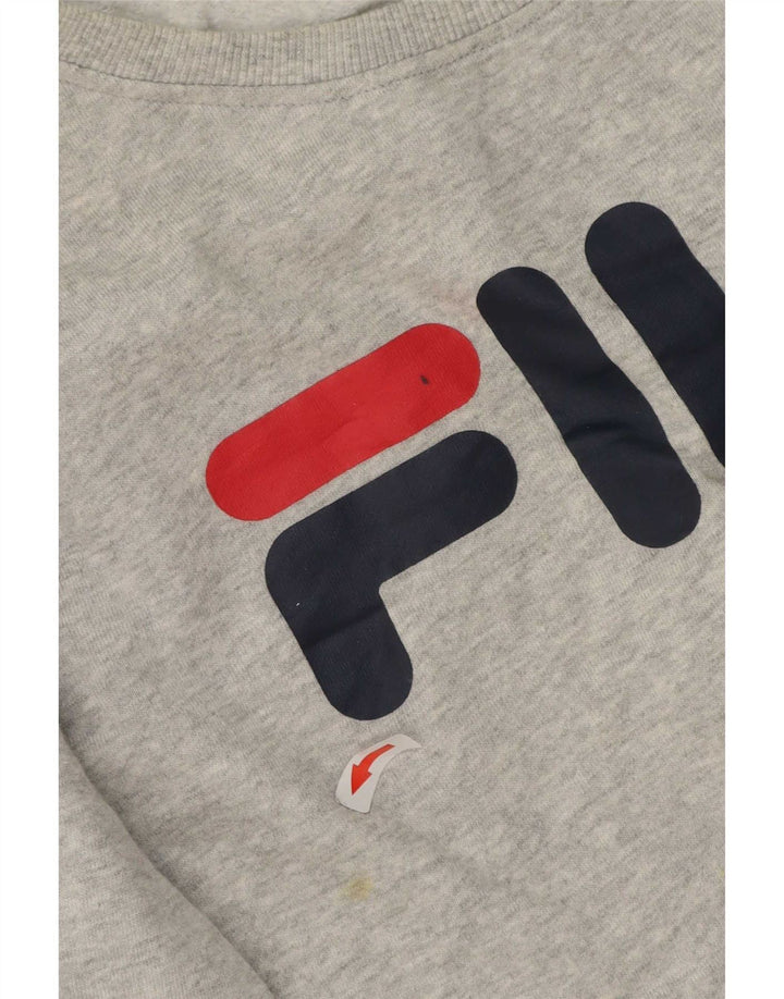 Fila muški džemper s grafičkim motivima, srednje sivi flekasti pamuk