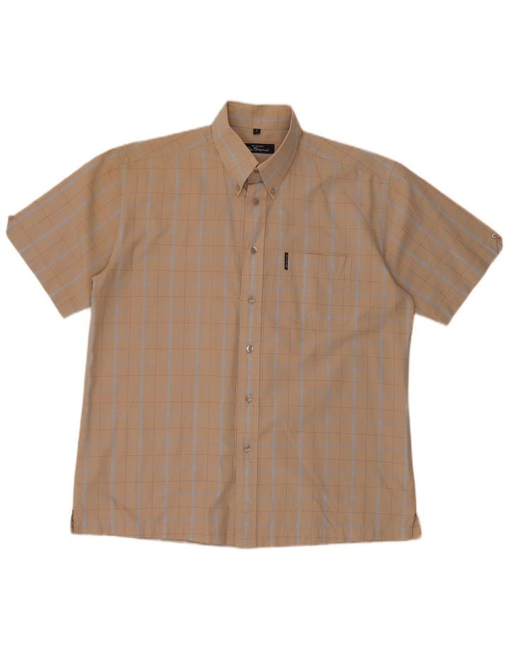 Ben Sherman muška košulja kratkih rukava veliki bež karirani