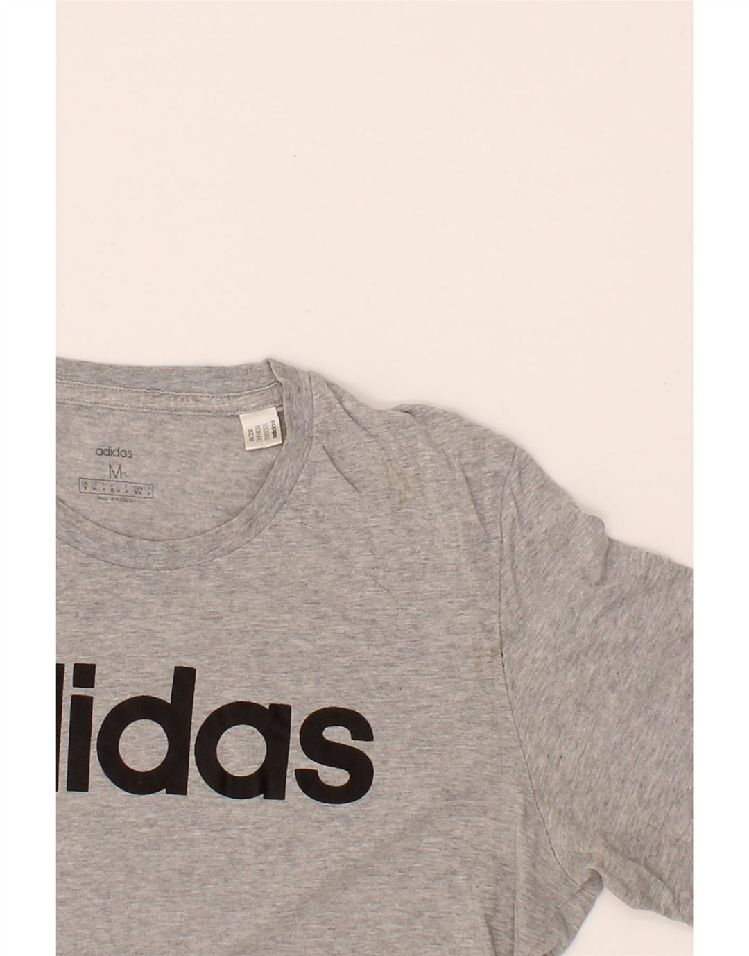 ADIDAS Mens Graphic T-Shirt Top Medium Grey Cotton Vintage Adidas and Second-Hand Adidas from Messina Hembry 