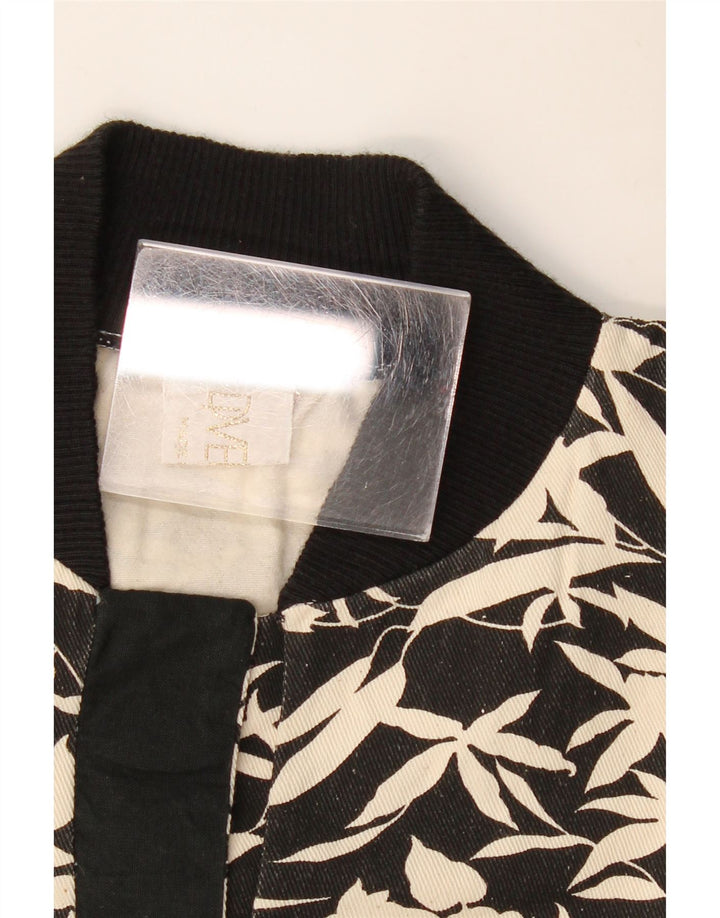 Vintage ženski džemper UK 16 Veliki crni cvjetni