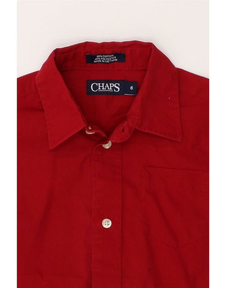 CHAPS Boys Shirt 5-6 Years Red Cotton Vintage Chaps and Second-Hand Chaps from Messina Hembry 