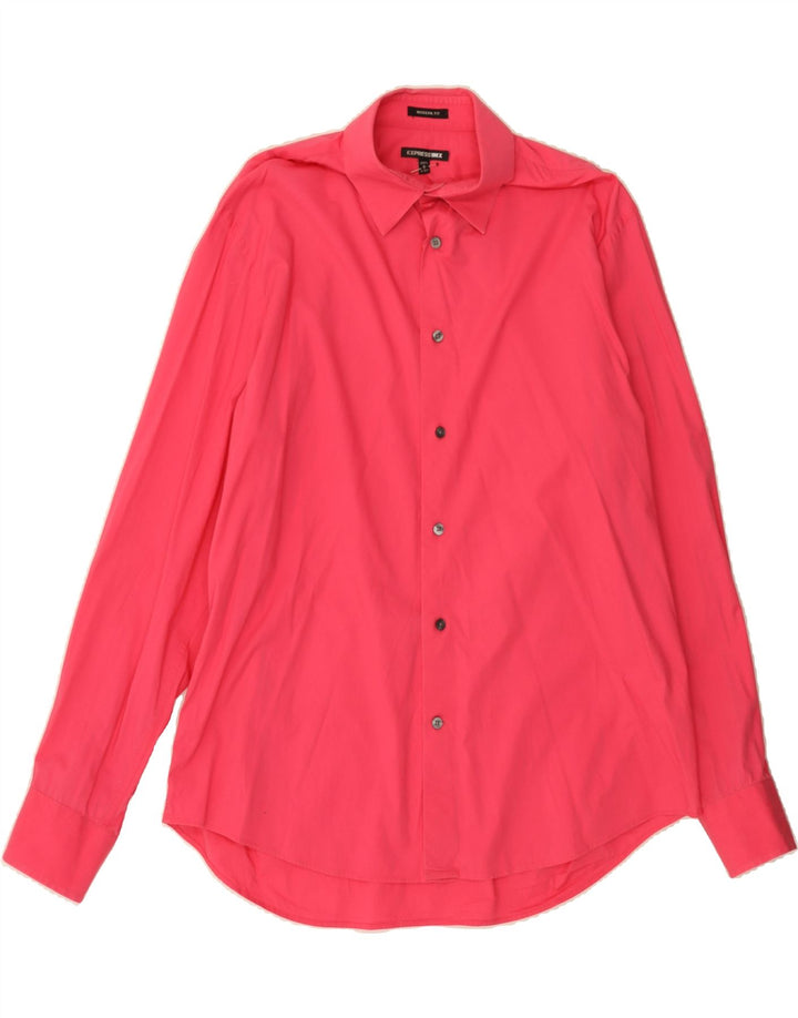 EXPRESS Mens Modern Fit Shirt Size 16 1/2  Large Pink Cotton Vintage Express and Second-Hand Express from Messina Hembry 