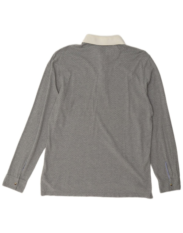Massimo Dutti muška ležerna polo majica dugih rukava XL sivi pamuk na točkice