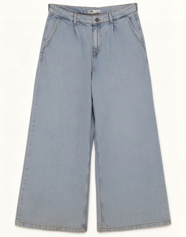 Zara ženske široke traperice visokog struka EU 40 Medium W30 L28 Plava