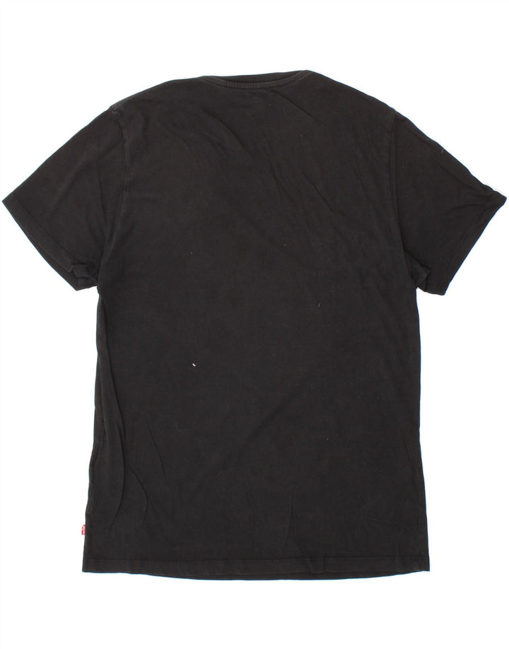 LEVI'S Mens Graphic T-Shirt Top Medium Black Cotton Vintage Levi's and Second-Hand Levi's from Messina Hembry 