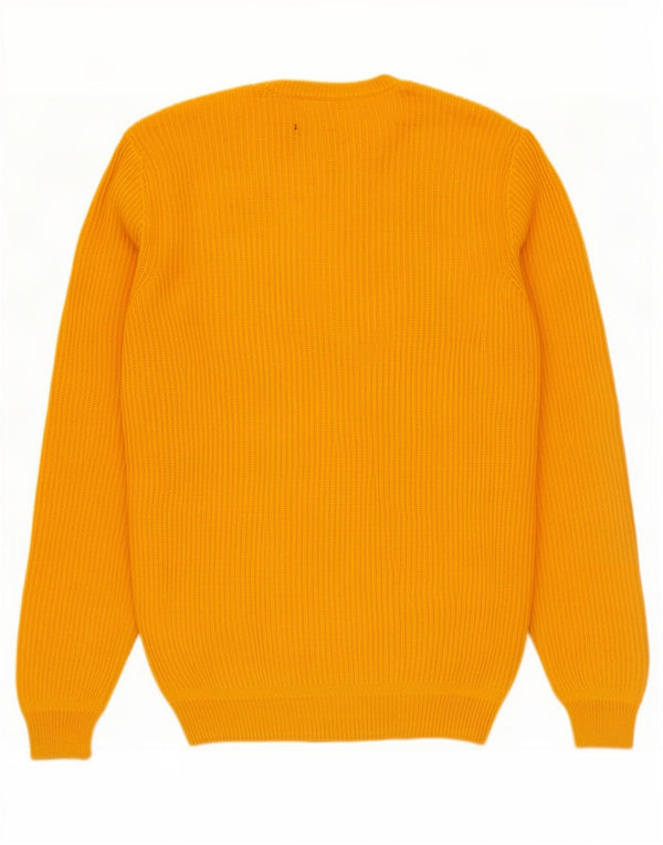 Zara Mens Crew Neck Jumper Sweater XL Yellow Cotton