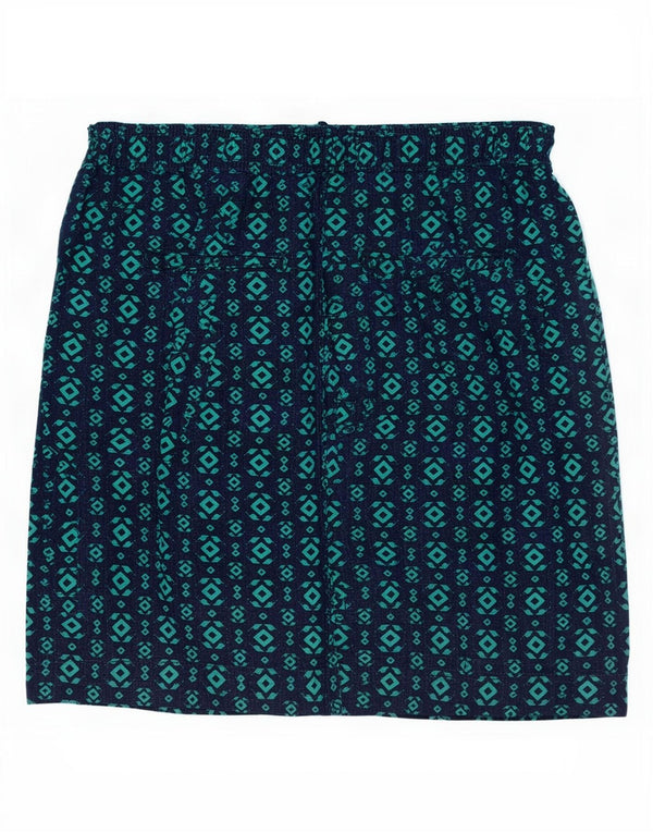 Marks & Spencer ženska suknja A-kroja UK 12 srednje W30 tamnoplava geometrijska