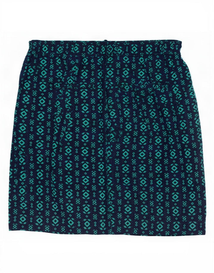 Marks & Spencer ženska suknja A-kroja UK 12 srednje W30 tamnoplava geometrijska