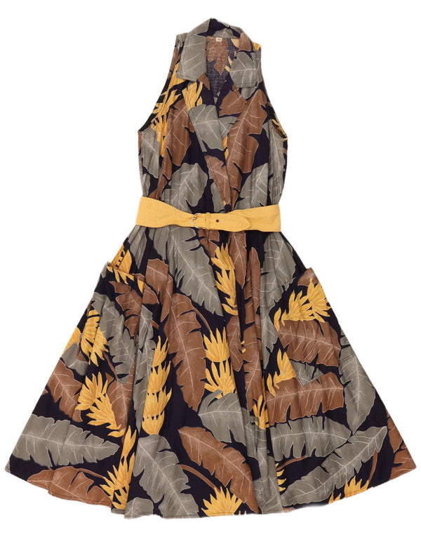 Vintage Womens Sleeveless A-Line Dress IT 40 Small Multicoloured Floral