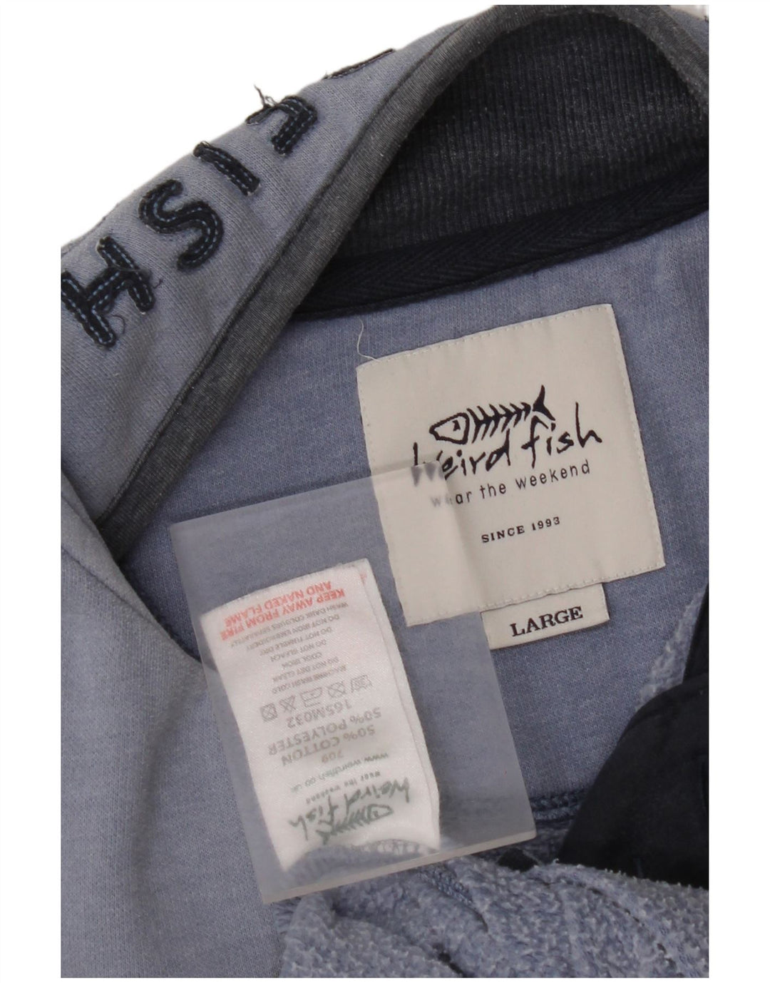 WEIRD FISH Muška majica s izrezom i velikim plavim pamukom