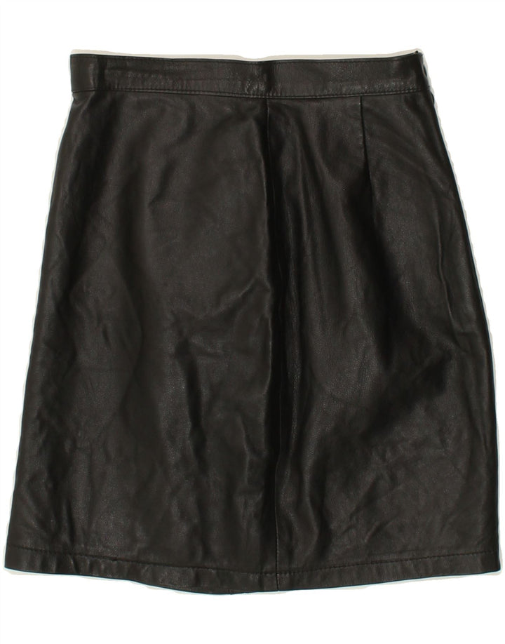 VINTAGE Womens Leather Skirt IT 40 Small W24  Black Vintage Vintage and Second-Hand Vintage from Messina Hembry 