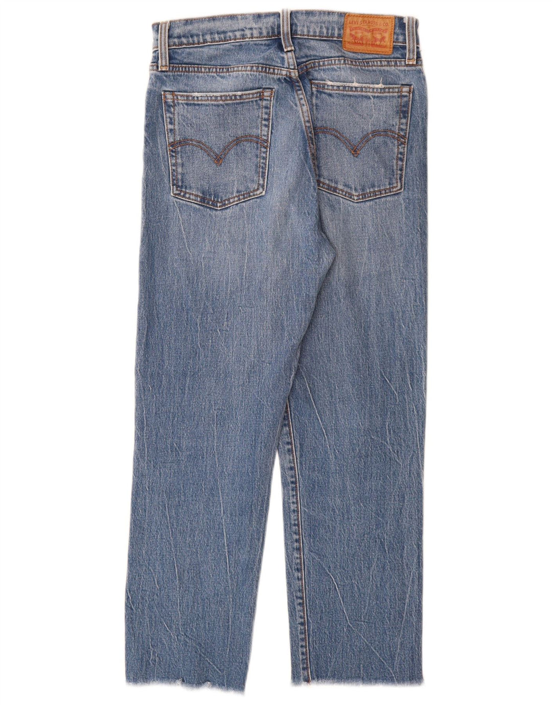 Levi's ženske ravne traperice s oštećenjem W27 L26, plavi pamuk