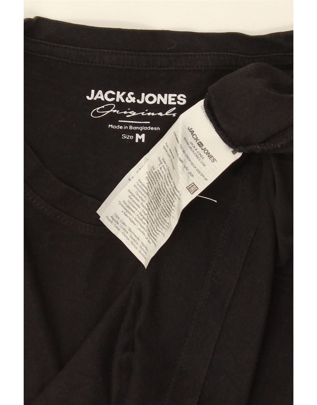 JACK & JONES Muška majica kratkih rukava srednje veličine, crni pamuk