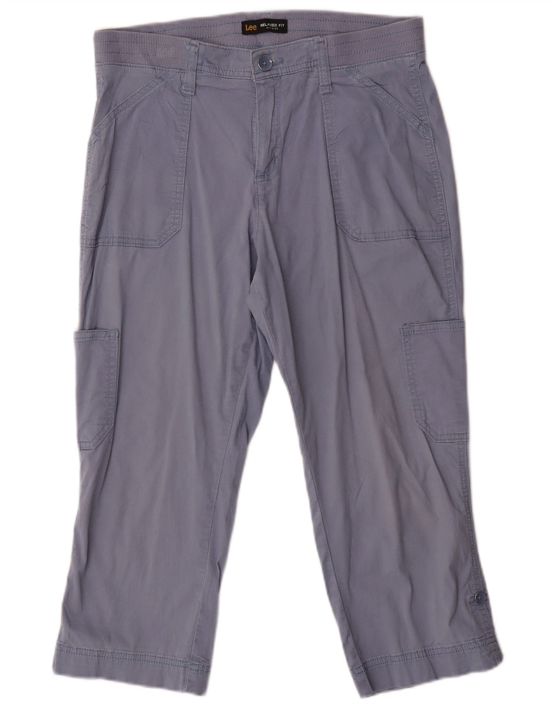 Lee ženske kapri hlače srednjeg rasta opuštenog kroja US 8 srednje veličine W32 L21 plave