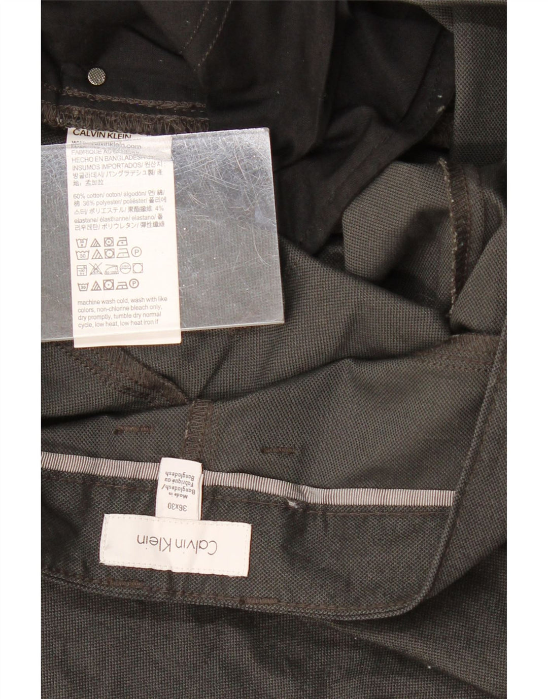 CALVIN KLEIN Muške uske ležerne hlače W36 L30 crni pamuk