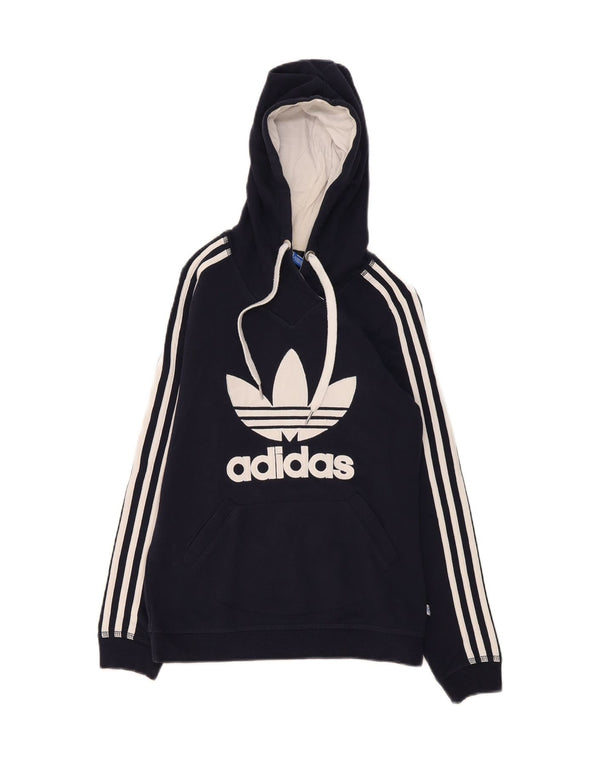 Adidas Ženska majica s kapuljačom s kapuljačom UK 10 Mala tamnoplava pamučna sportska