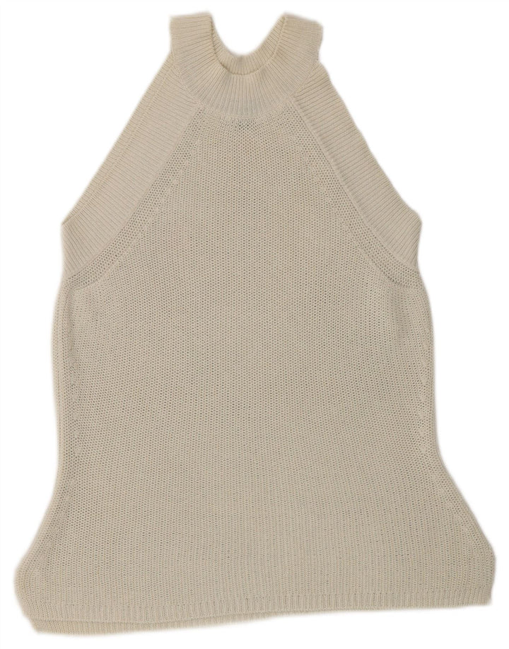 Ženska pletena majica s halterima Massimo Dutti UK 10 Small Off White