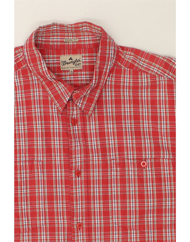 WRANGLER Muška košulja kratkih rukava 2XL pamuk u crvenom karu
