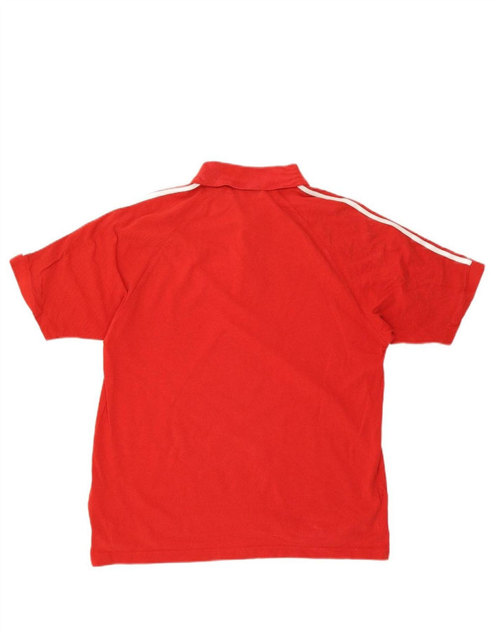 ADIDAS Mens Polo Shirt Large Red Cotton