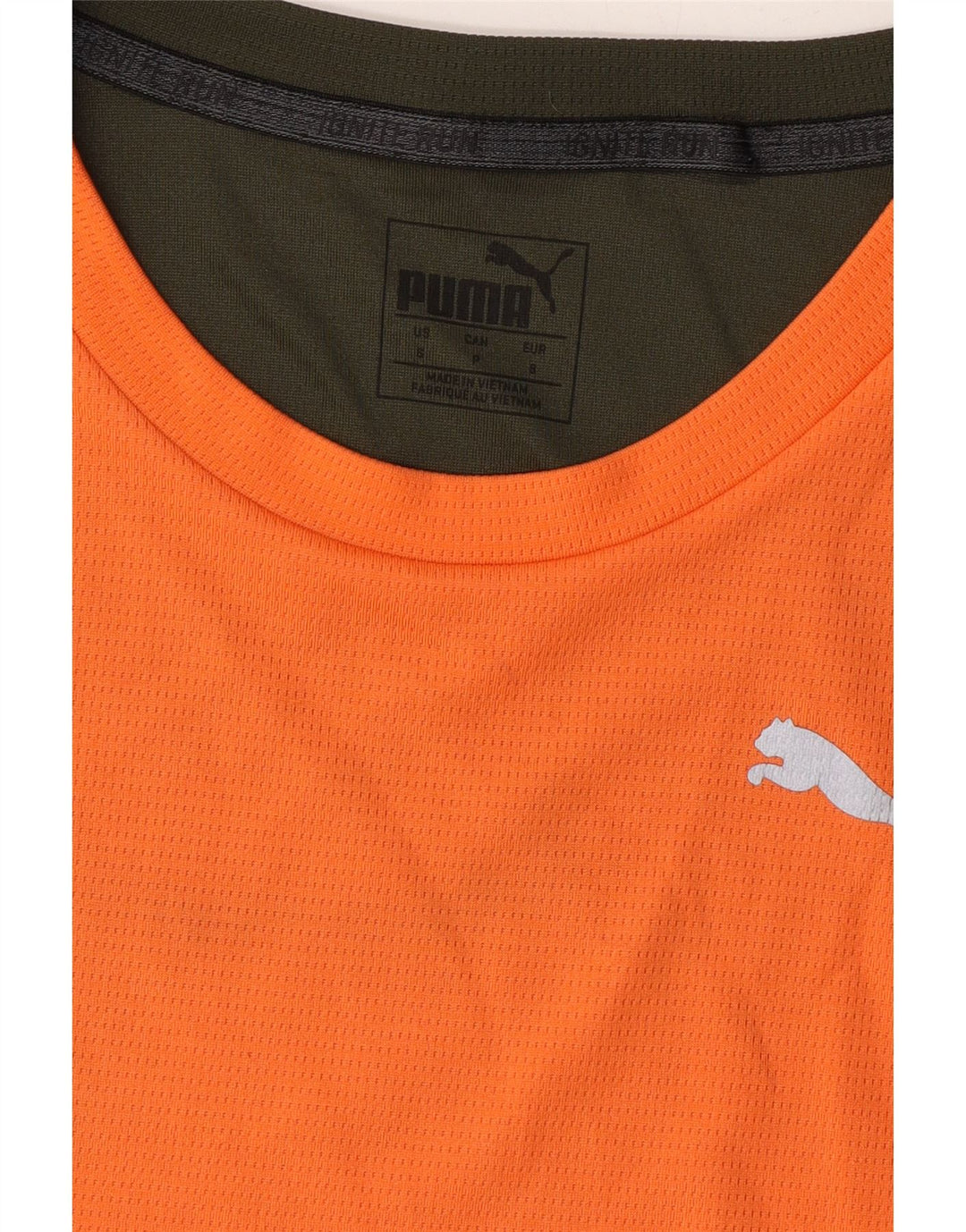 PUMA Mens Vest Top Small Orange Colourblock Polyester Vintage Puma and Second-Hand Puma from Messina Hembry 