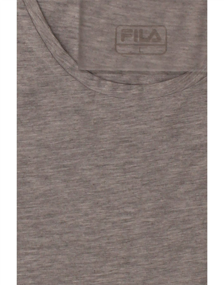 FILA Womens T-Shirt Top UK 14 Large Grey Flecked Vintage Fila and Second-Hand Fila from Messina Hembry 