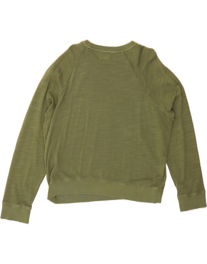 J. CREW Womens Oversized Sweatshirt Jumper UK 16 Large Khaki Cotton Vintage J. Crew and Second-Hand J. Crew from Messina Hembry 