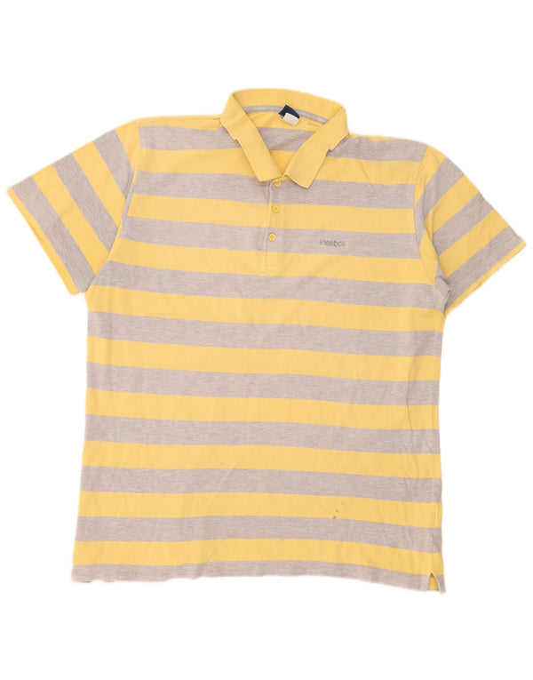 Reebok muška polo majica XL pamuk na žute pruge
