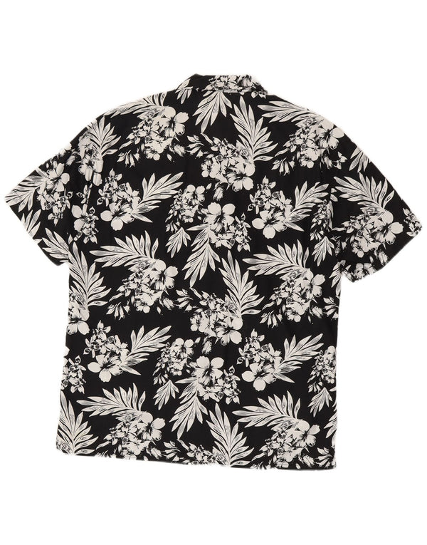 Jack & Jones muška košulja kratkih rukava Velika crna pamučna cvjetna majica
