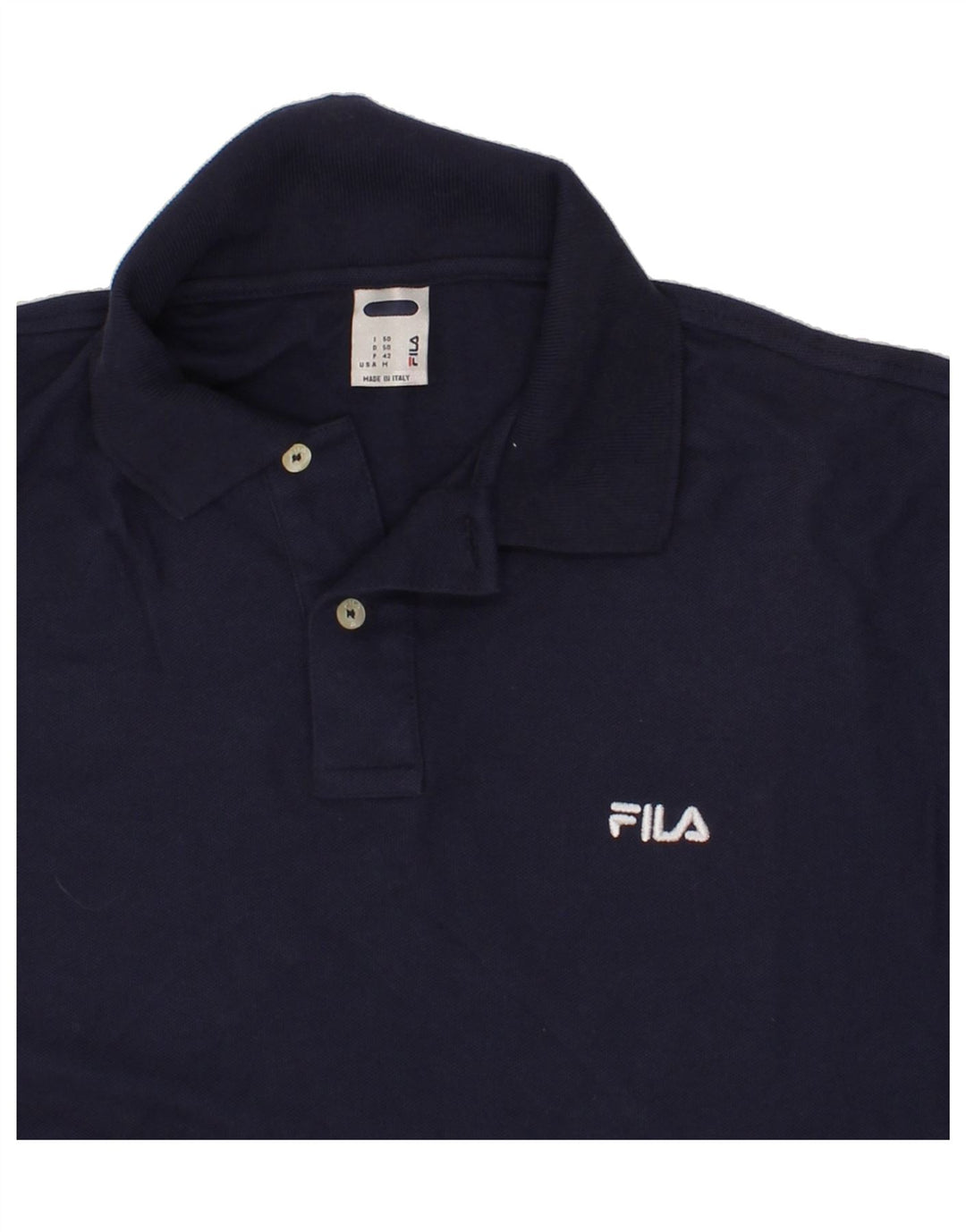 FILA Mens Polo Shirt IT 50 Medium Navy Blue Cotton Vintage Fila and Second-Hand Fila from Messina Hembry 