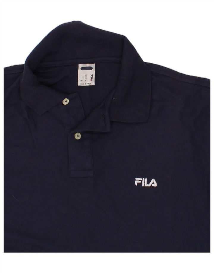 FILA Mens Polo Shirt IT 50 Medium Navy Blue Cotton Vintage Fila and Second-Hand Fila from Messina Hembry 