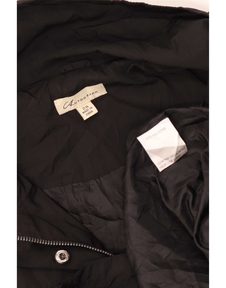 Marks & Spencer ženska prevelika parka jakna s autogramom UK 20 2XL crna