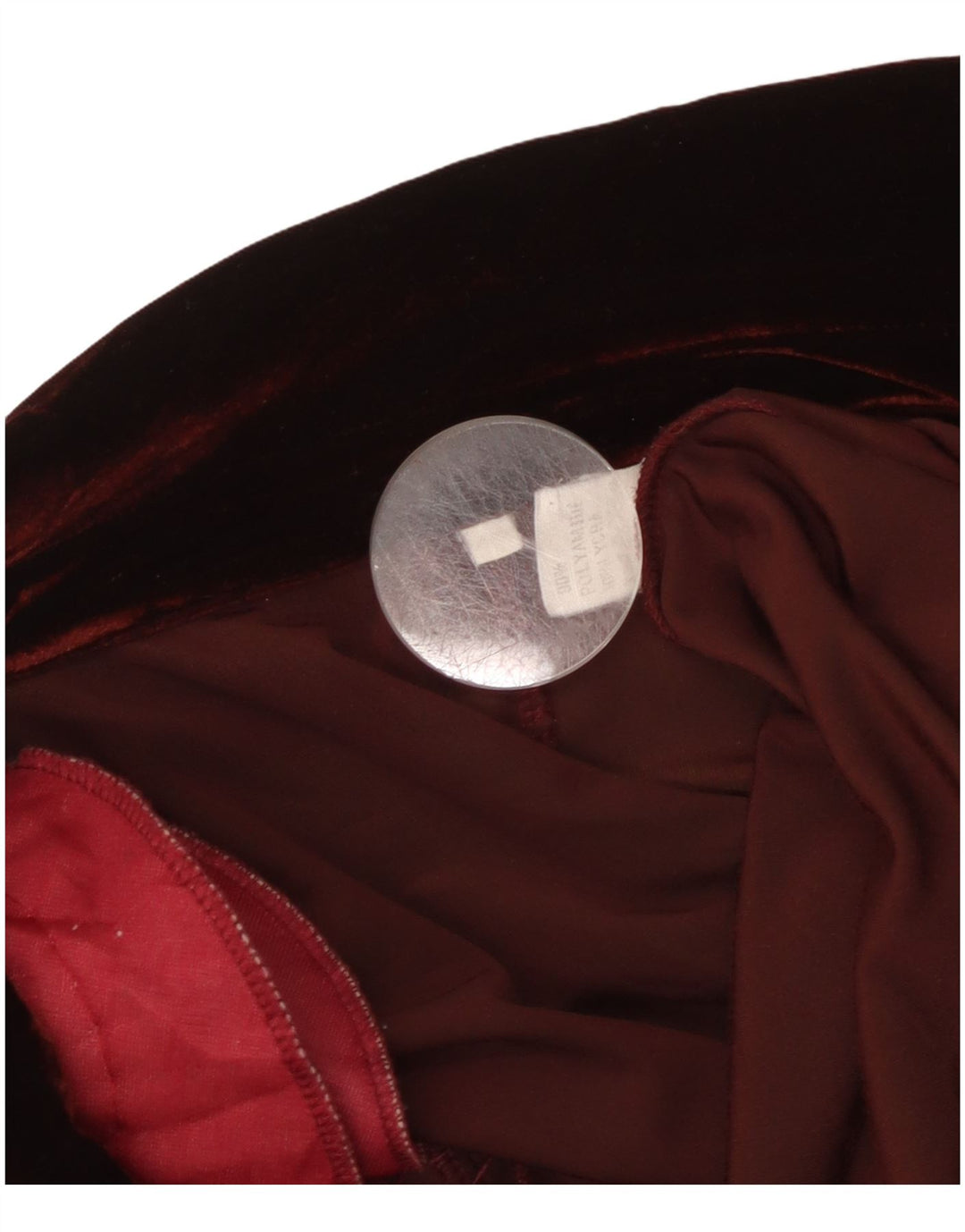 VINTAGE Ženska jakna od velura s 3 gumba UK 10 Mala bordo