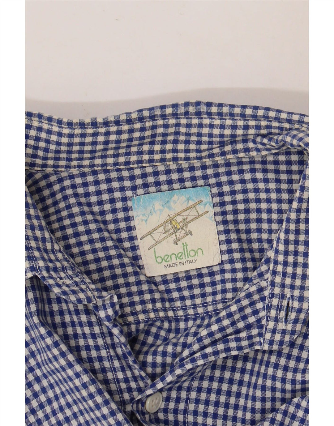 BENETTON muška majica kratkih rukava XL plava gingham