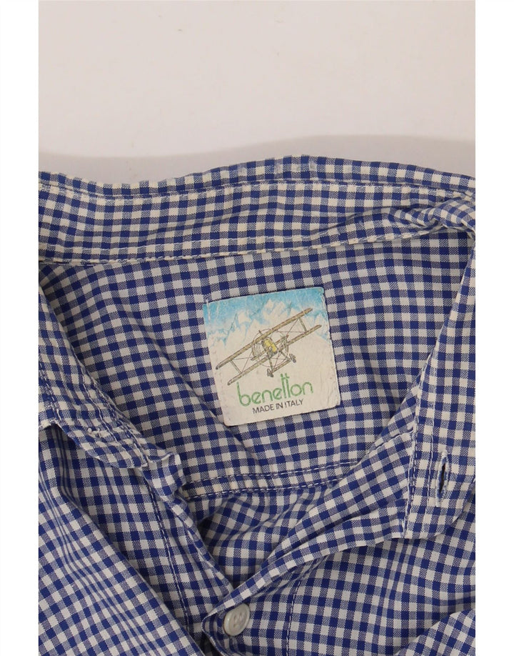 BENETTON muška majica kratkih rukava XL plava gingham