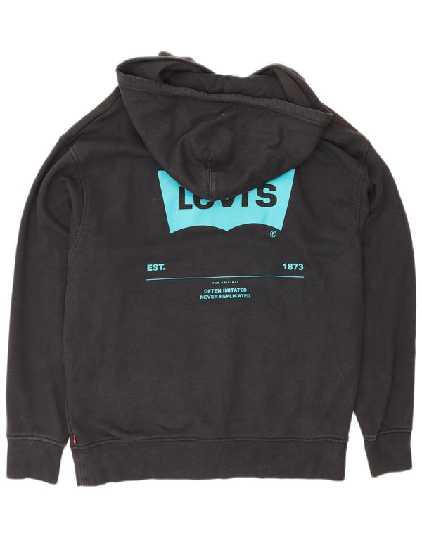 Levi's muška majica s kapuljačom opuštenog kroja s grafičkim motivima, srednji crni pamuk