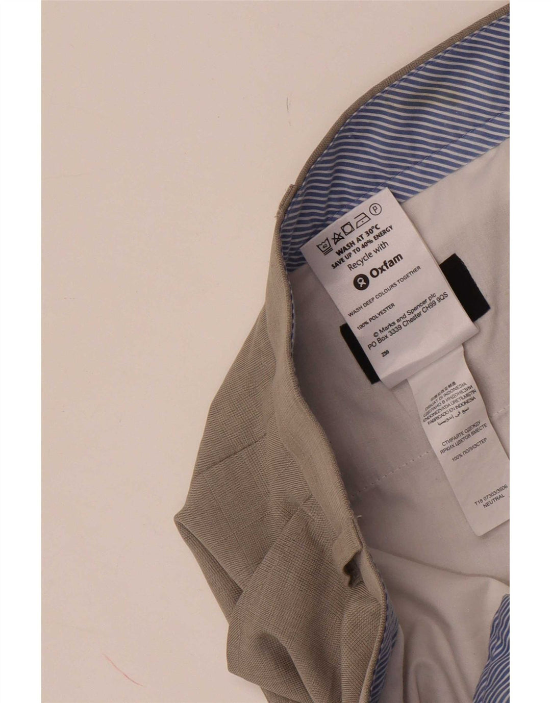 Marks & Spencer muške hlače ravnog odijela W38 L33 bež poliester