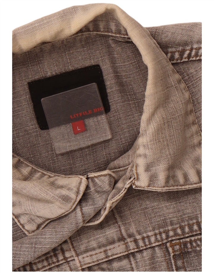 VINTAGE muška traper jakna UK 40 velika siva