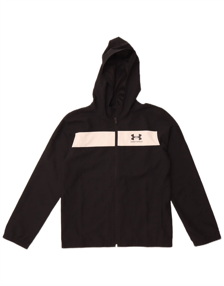 Under Armour kišna jakna s kapuljačom za dječake 11-12 godina velika crna boja