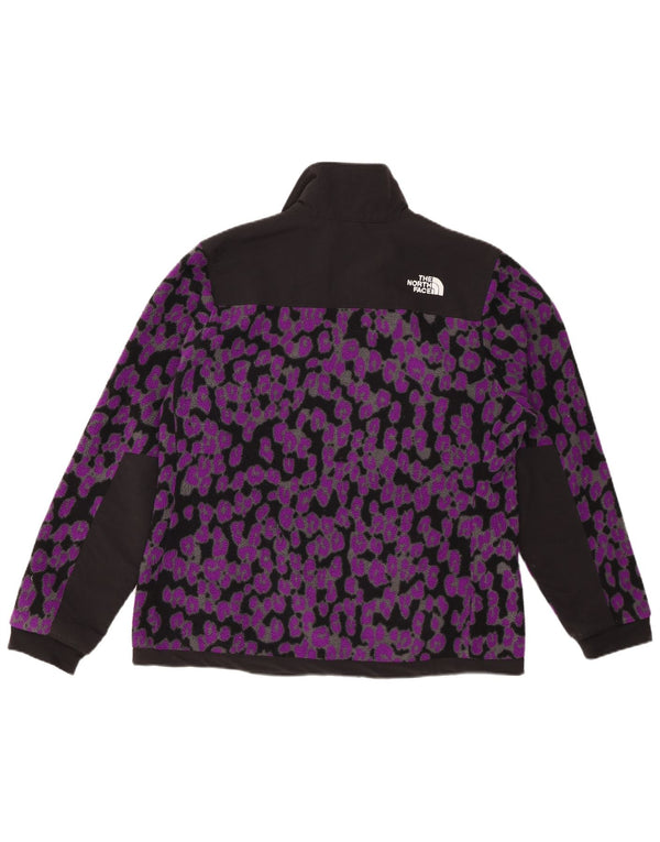 THE NORTH FACE Womens Fleece Jacket UK 16 Large Purple Animal Print
