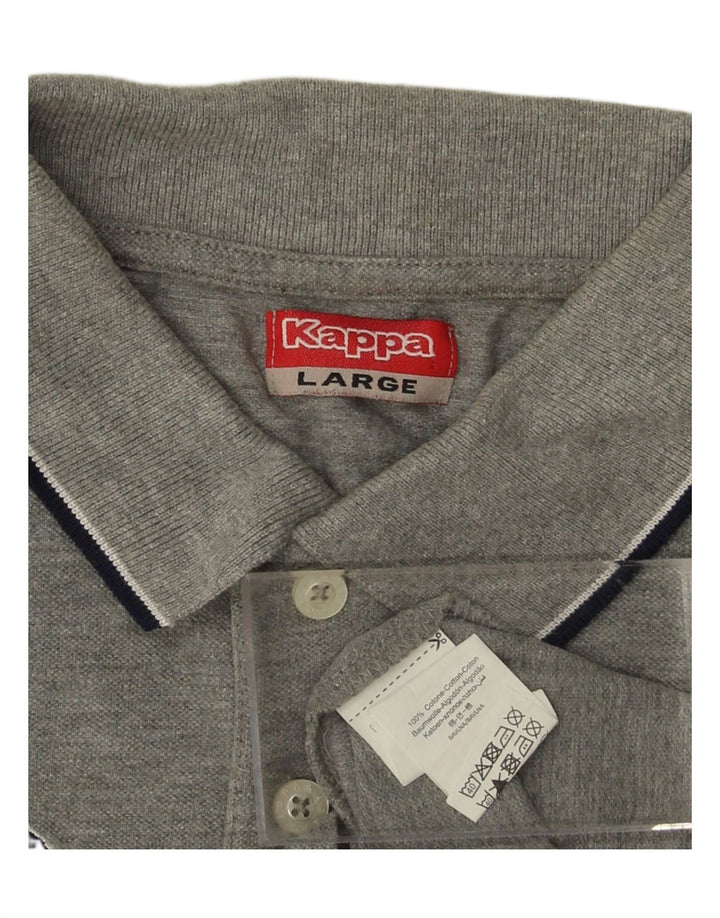 KAPPA Mens Polo Shirt Large Grey Cotton Vintage Kappa and Second-Hand Kappa from Messina Hembry 